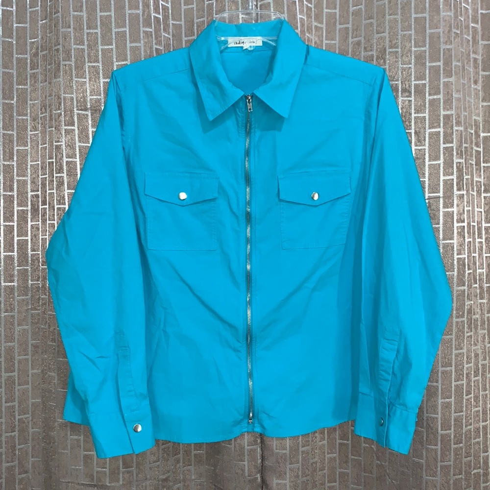 Indigo Soul zipper blouse